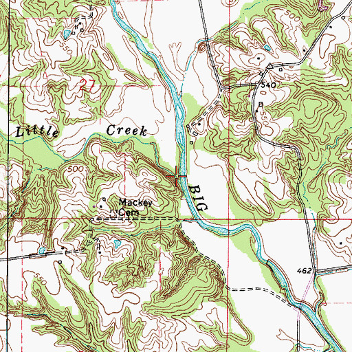 Topographic Map of Little Creek, IL