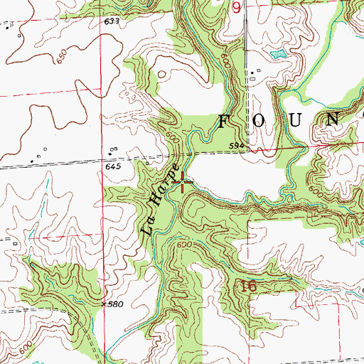Topographic Map of Little Creek, IL