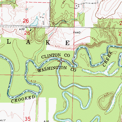 Topographic Map of Little Crooked Creek, IL