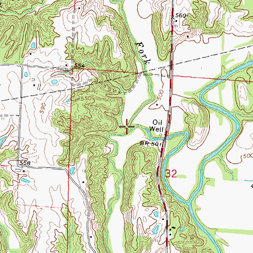 Topographic Map of Little Dry Fork, IL