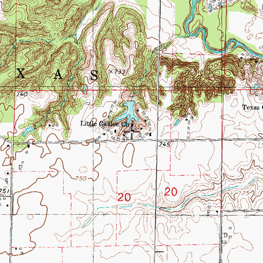 Topographic Map of Little Galilee Church, IL