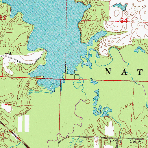 Topographic Map of Little Grassy Creek, IL