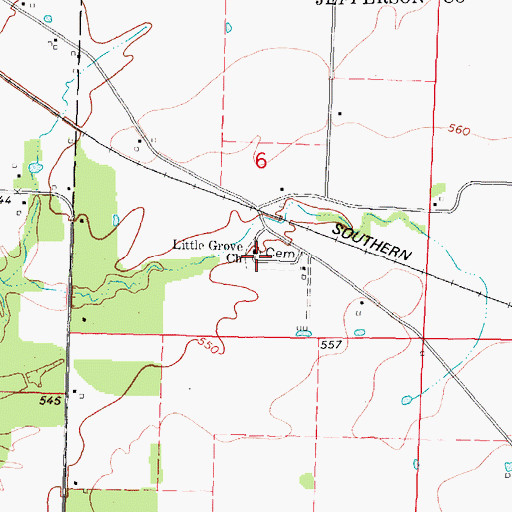 Topographic Map of Little Grove Church, IL