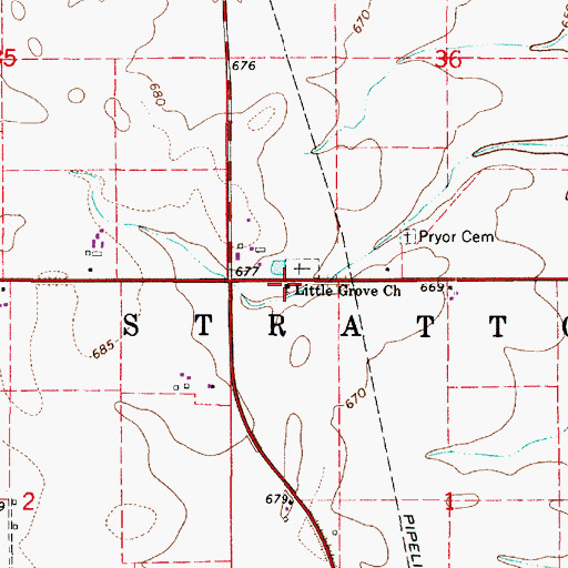Topographic Map of Little Grove Church, IL