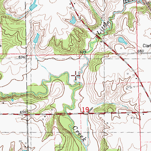 Topographic Map of Little Haw Creek, IL