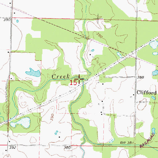 Topographic Map of Little Hurricane Creek, IL