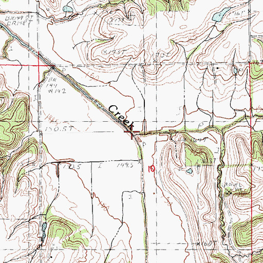 Topographic Map of Little Indian Creek, IL