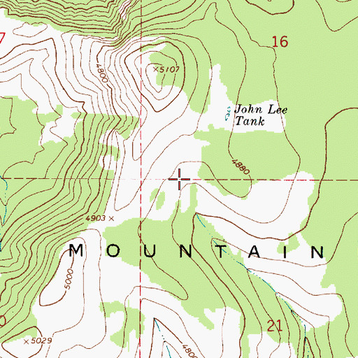 Topographic Map of John Lee Tank, AZ