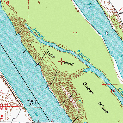 Topographic Map of Little Island, IL