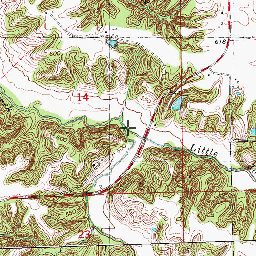 Topographic Map of Little Jobs Creek, IL