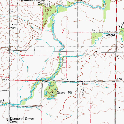 Topographic Map of Little Kickapoo Creek, IL