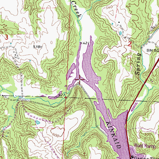 Topographic Map of Little Kinkaid Creek, IL