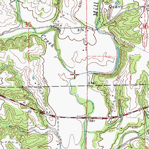 Topographic Map of Little Mill Creek, IL