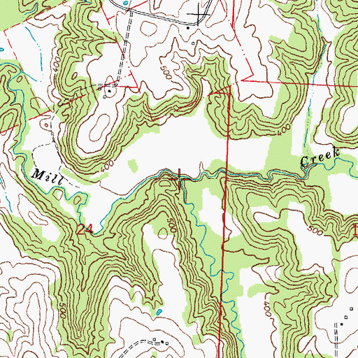 Topographic Map of Little Mill Creek, IL