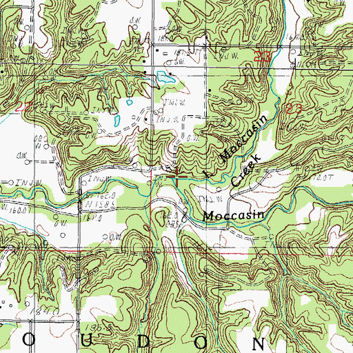 Topographic Map of Little Moccasin Creek, IL