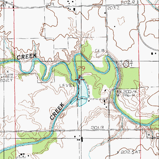 Topographic Map of Little Mud Creek, IL