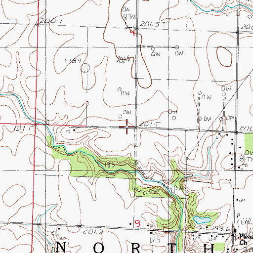 Topographic Map of Little Red School (historical), IL