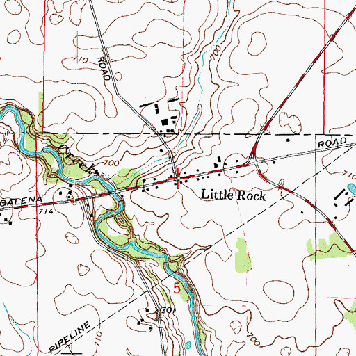 Topographic Map of Little Rock, IL