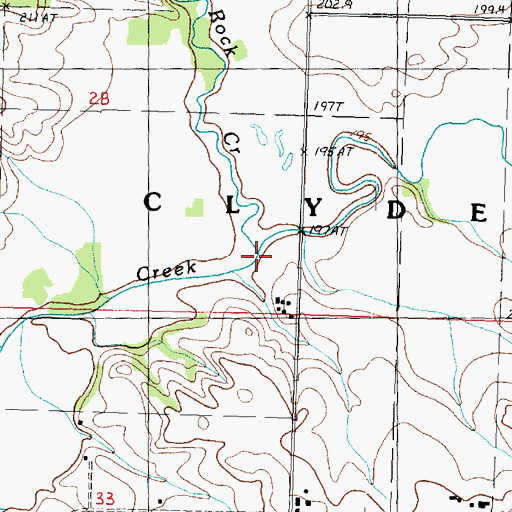 Topographic Map of Little Rock Creek, IL