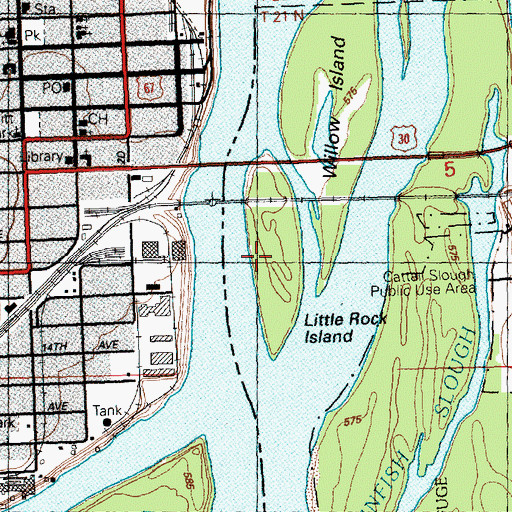 Topographic Map of Little Rock Island, IL