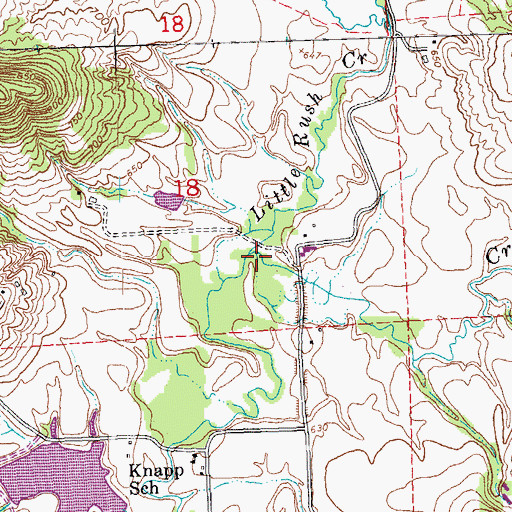 Topographic Map of Little Rush Creek, IL