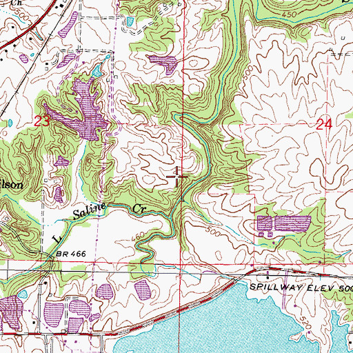 Topographic Map of Little Saline Creek, IL