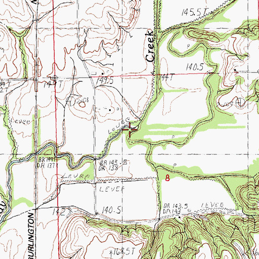 Topographic Map of Little Sandy Creek, IL