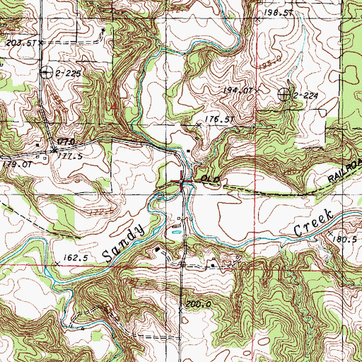 Topographic Map of Little Sandy Creek, IL