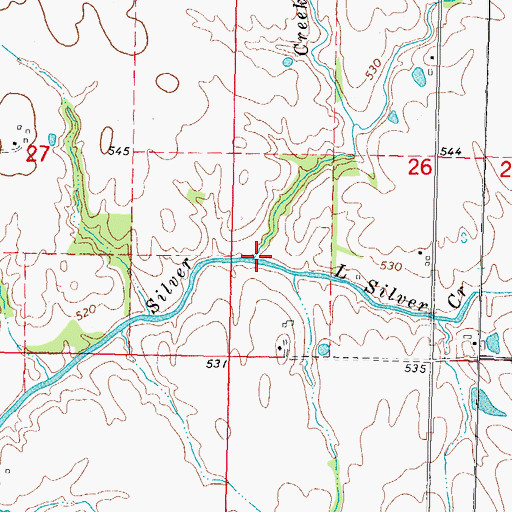 Topographic Map of Little Silver Creek, IL