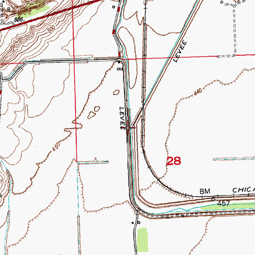 Topographic Map of Little Sister Creek, IL
