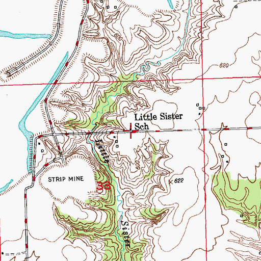Topographic Map of Little Sister School (historical), IL