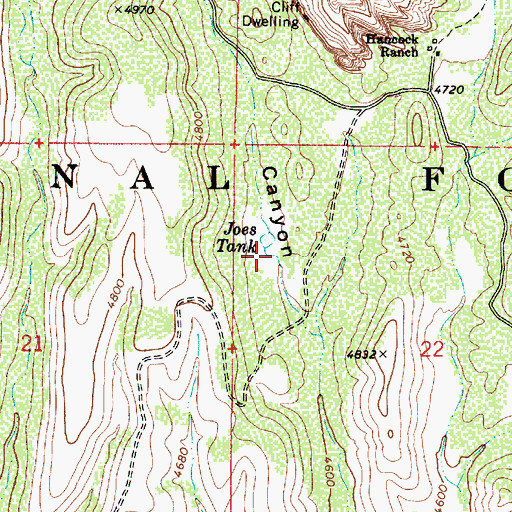 Topographic Map of Lincoln Canyon Tank, AZ