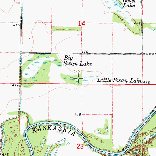 Topographic Map of Little Swan Lake, IL