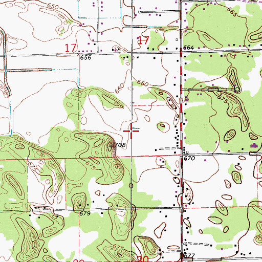 Topographic Map of Little Tabernacle Church, IL