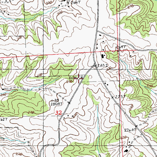 Topographic Map of Little Union School (historical), IL