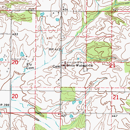 Topographic Map of Little Wabash Zion United Methodist Church, IL