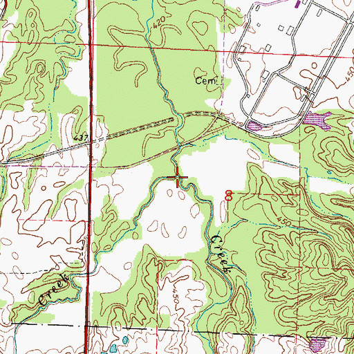 Topographic Map of Little Wolf Creek, IL