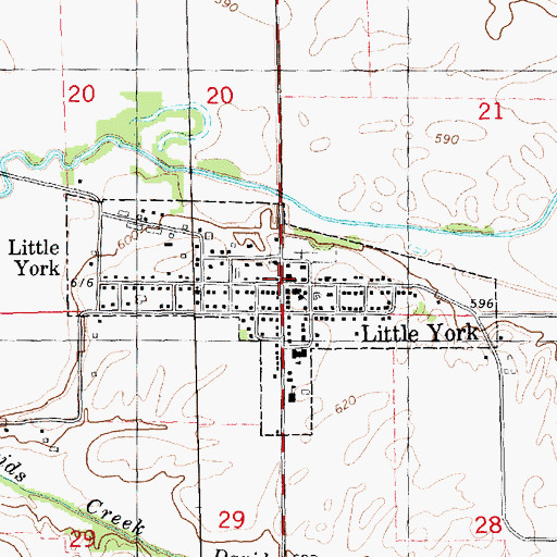 Topographic Map of Little York, IL