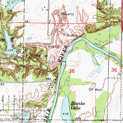 Topographic Map of Little York Branch, IL