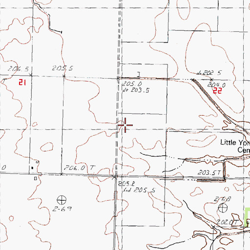 Topographic Map of Little York School (historical), IL