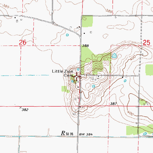 Topographic Map of Little Zion Cemetery, IL