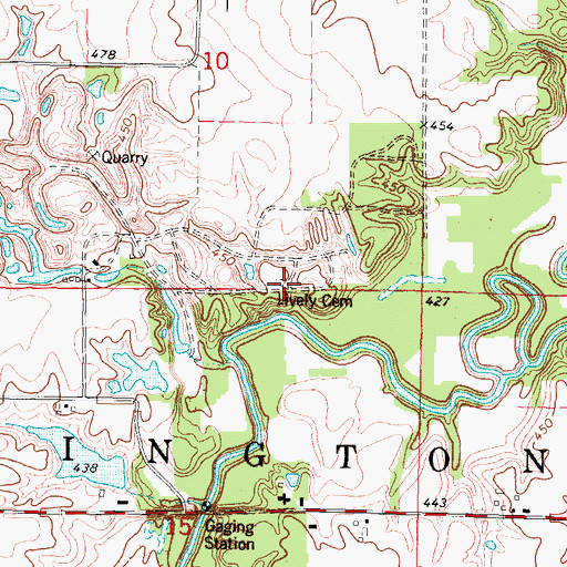 Topographic Map of Lively Cemetery, IL