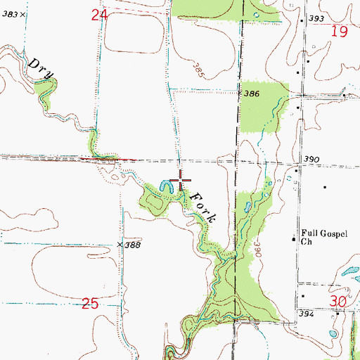 Topographic Map of Livergood Creek, IL