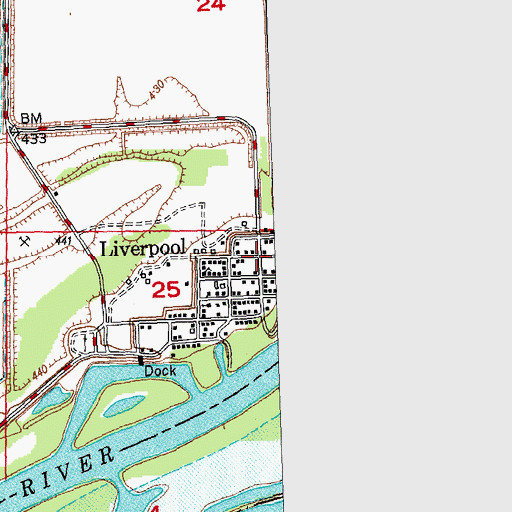 Topographic Map of Liverpool, IL