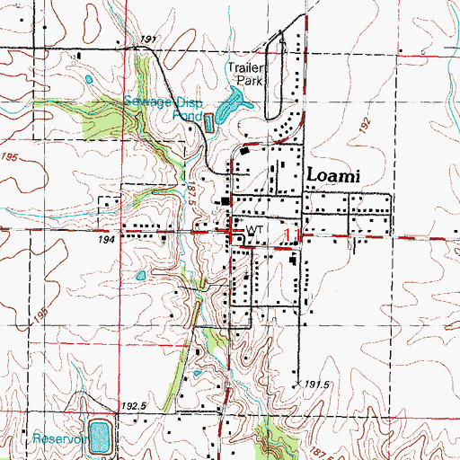 Topographic Map of Loami, IL