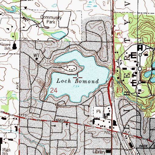Topographic Map of Loch Lomond, IL