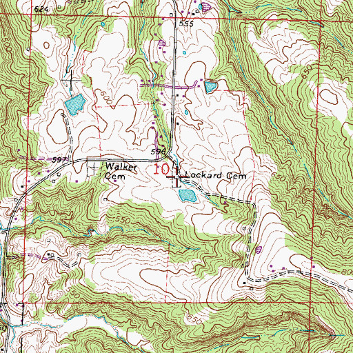 Topographic Map of Lockard Cemetery, IL