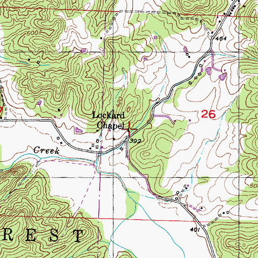 Topographic Map of Lockard Chapel Baptist Church, IL