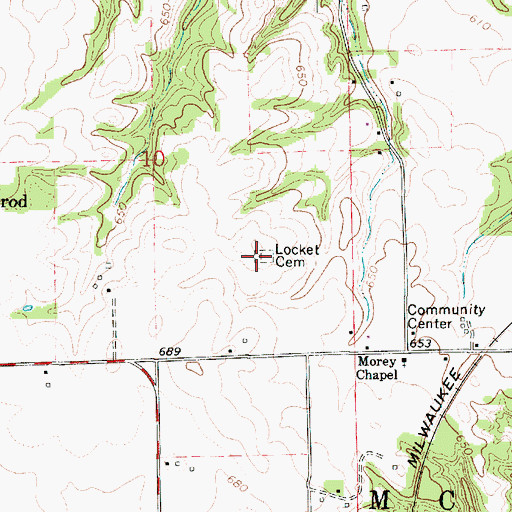 Topographic Map of Locket Cemetery, IL