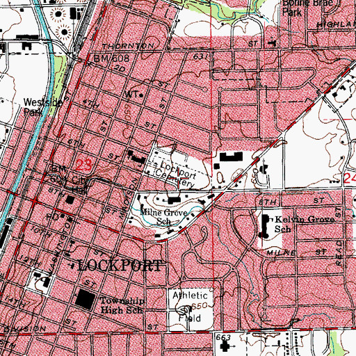 Topographic Map of Lockport Cemetery, IL